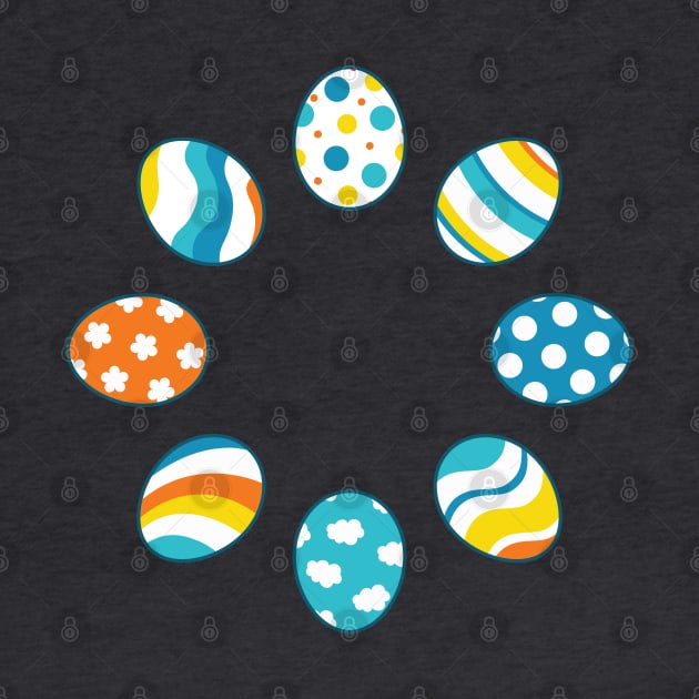 Eggs | Yellow Orange Blue | Stripes | Dots | Clouds | Brown by Wintre2